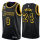 Men's Nike Los Angeles Lakers Front #8 Back #24 Kobe Bryant With KB Patch Gigi Patch Black Stitched Jersey