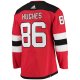 Men's New Jersey Devils Jack Hughes adidas Red Home Primegreen Player Jersey