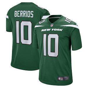 Men's Nike New York Jets #10 Braxton Berrios Gotham Green Game Jersey