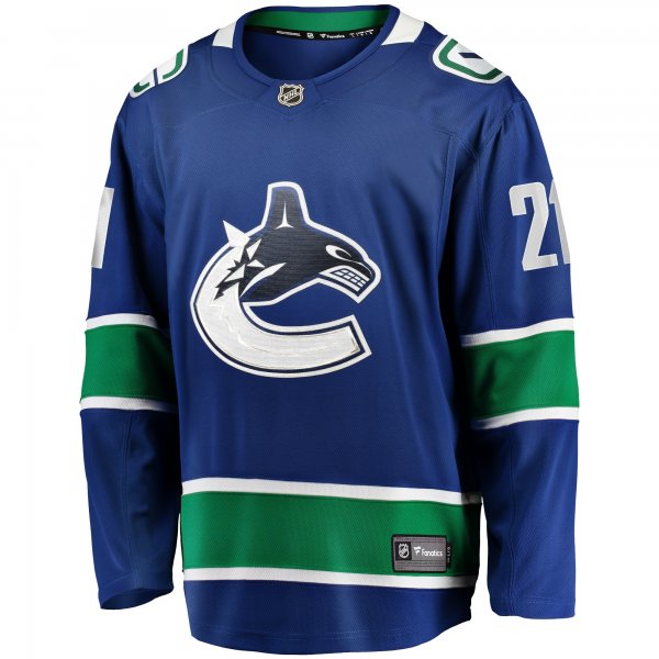 Men's Vancouver Canucks Nils Hoglander Fanatics Blue Home Premier Breakaway Player Jersey