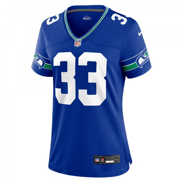 Women's Seattle Seahawks Jamal Adams Nike Royal Throwback Player Game Jersey