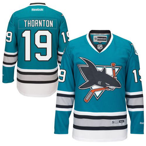 San Jose Sharks #19 Joe Thornton Teal 25th Anniversary Stitched NHL Jersey