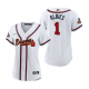 Women's #1 Ozzie Albies Atlanta Braves White 2022 Gold Program MLB Jersey