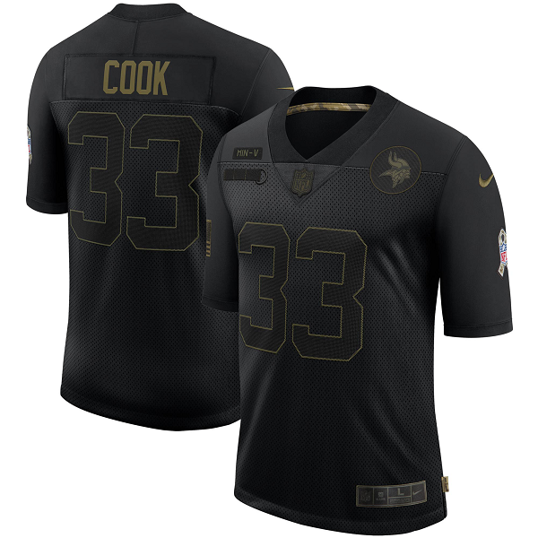 Men's Minnesota Vikings Dalvin Cook Nike Black 2020 Salute To Service Limited Jersey