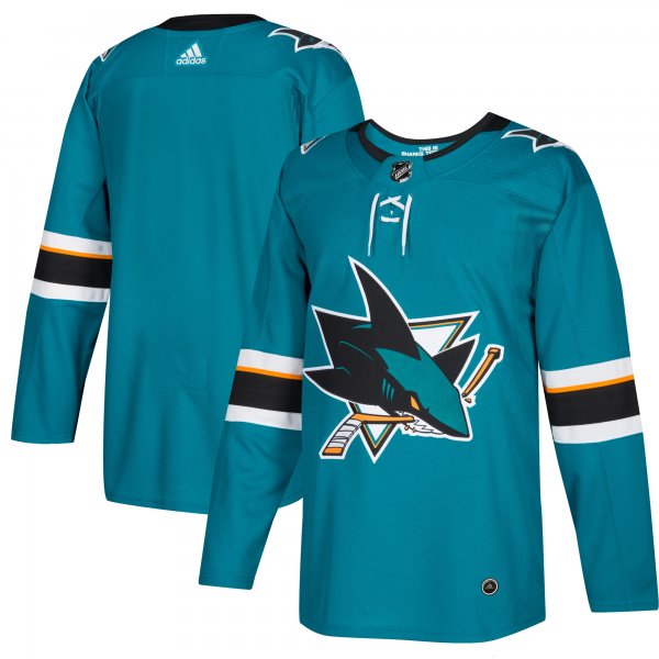 Men's San Jose Sharks adidas Teal Home Blank Jersey