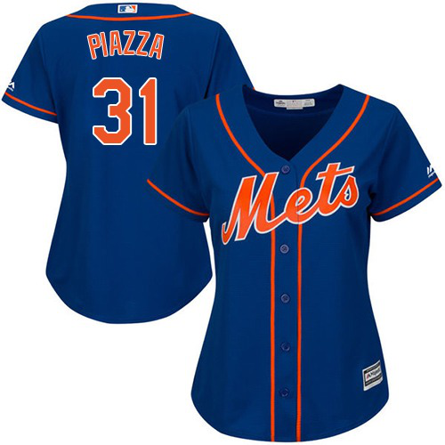 New York Mets #31 Mike Piazza Blue Alternate Women's Stitched MLB Jersey