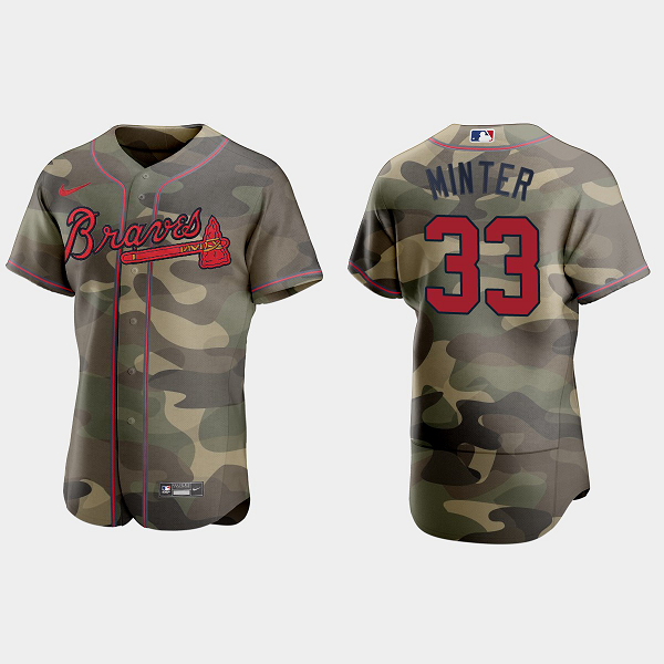 A.J. Minter Atlanta Braves 2021 National Armed Forces Day MLB Jersey - Camo