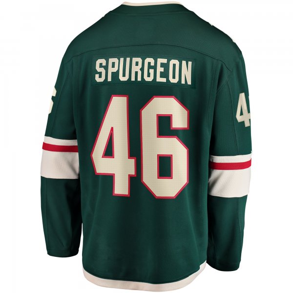 Men's Minnesota Wild Jared Spurgeon Green Home Breakaway Player Jersey