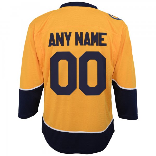 Youth Nashville Predators  Gold Home Replica Custom Jersey