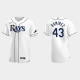 Men's Tampa Bay Rays #43 Harold Ramirez White Home Flex Base MLB Jersey