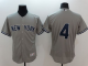 New York Yankees #4 Lou Gehrig Grey Flexbase Collection Stitched MLB Jersey