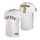 Men's Houston Astros MLB #2 Alex Bregman White 2023 Gold Collection Flex Base Nike Jersey