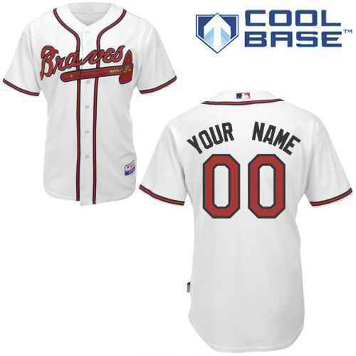 Atlanta Braves White Men's Customized MLB Jersey