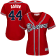 Atlanta Braves #44 Hank Aaron Red Alternate Women's Stitched MLB Jersey