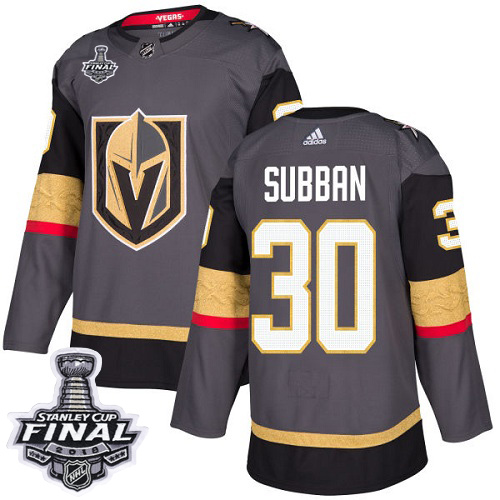 Adidas Golden Vegas Golden Knights #30 Malcolm Subban Grey Home 2018 Stanley Cup Final Stitched NHL Jersey