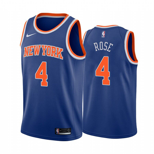 Men's New York Knicks #4 Derrick Rose 2020-21 NBA Icon Edition Blue Jersey