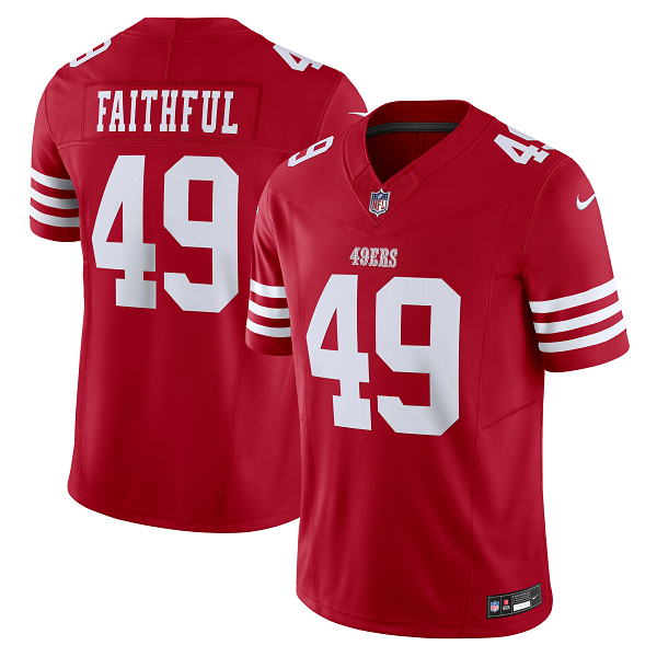 Men's San Francisco 49ers #49 The Faithful Nike Scarlet Vapor F.U.S.E. Limited NFL Jersey