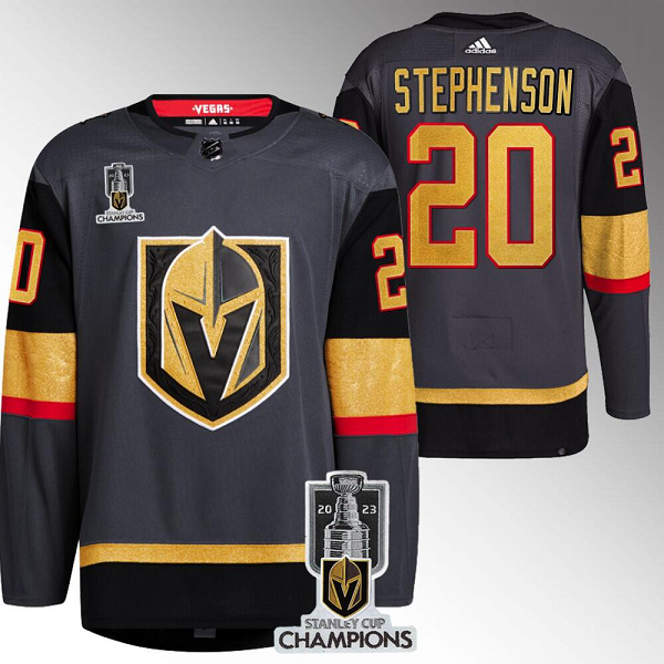 Men's Vegas Golden Knights #20 Chandler Stephenson 2023 Stanley Cup Champions Gray Flex Base Jersey