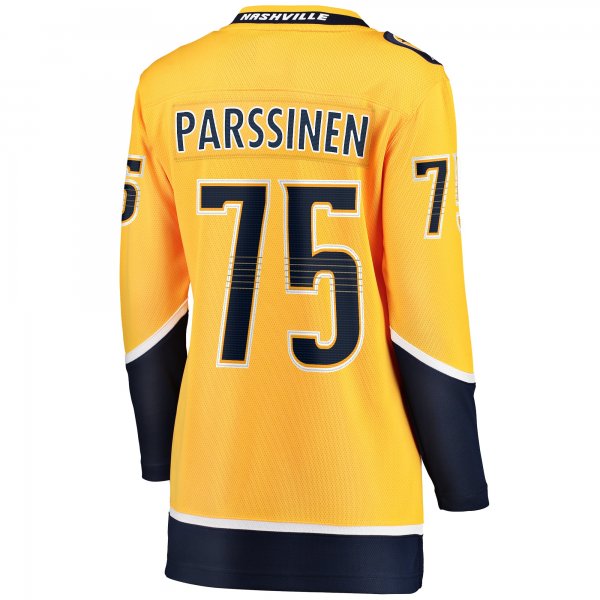 Women's Nashville Predators Juuso Parssinen Fanatics Gold Home Breakaway Player Jersey