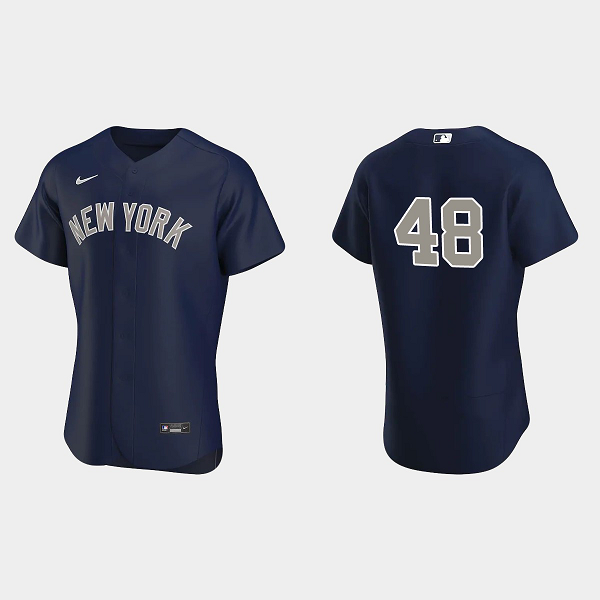 #48 Anthony Rizzo New York Yankees Flex Base Navy Men's Jersey