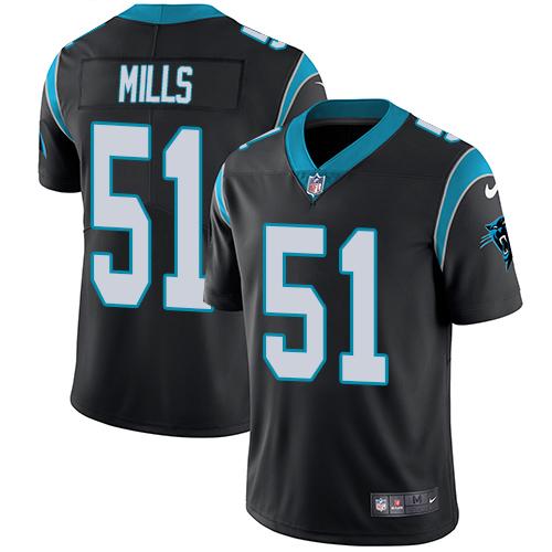 Men's Nike Carolina Panthers #51 Sam Mills Black Team Color Stitched NFL Vapor Untouchable Limited Jersey