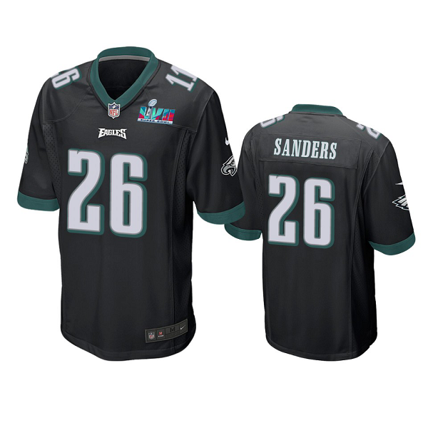 Men's Philadelphia Eagles #26 Miles Sanders Black Super Bowl LVII Limited Jersey