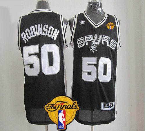 Men's Revolution 30 San Antonio Spurs #50 David Robinson Black Finals Patch Stitched NBA Jersey