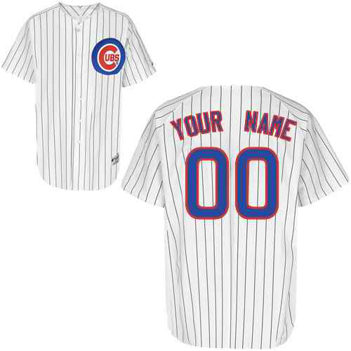 Chicago Cubs White Men's Customized MLB Jersey