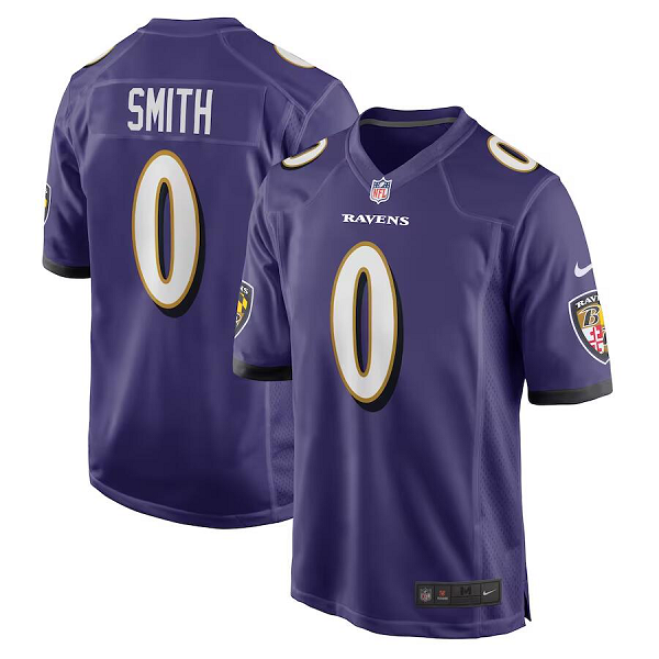 Men's Nike Baltimore Ravens #0 Roquan Smith Purple Team Limited NFL Jersey