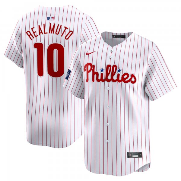 Men's Philadelphia Phillies J.T. Realmuto Nike White 2024 MLB World Tour London Series Home Limited Player Jersey