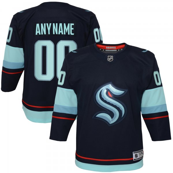 Youth Seattle Kraken Navy Home Premier Custom Jersey