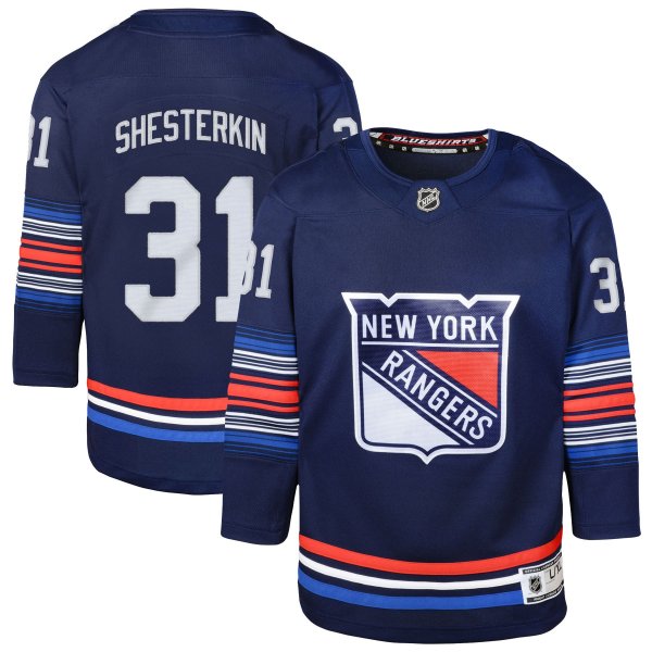 Youth New York Rangers Igor Shesterkin Navy Alternate Premier Player Jersey