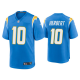 Men's #10 Justin Herbert Los Angeles Chargers Powder Blue 2020 NFL Draft Game Jersey