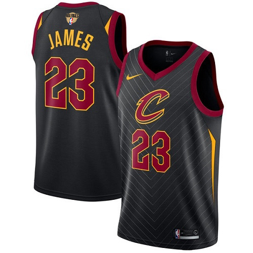 Nike Cleveland Cavaliers #23 LeBron James Black The Finals Patch Youth NBA Swingman Statement Edition Jersey