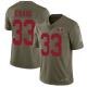 Men's Nike San Francisco 49ers #33 Roger Craig Limited Olive NFL 2017 Salute To Service Jersey