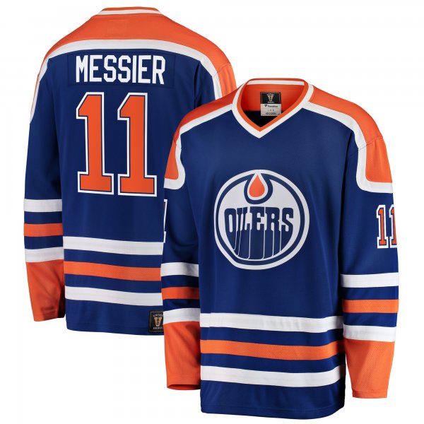 Men's Edmonton Oilers Mark Messier Fanatics Blue Premier Breakaway Retired Player Jersey