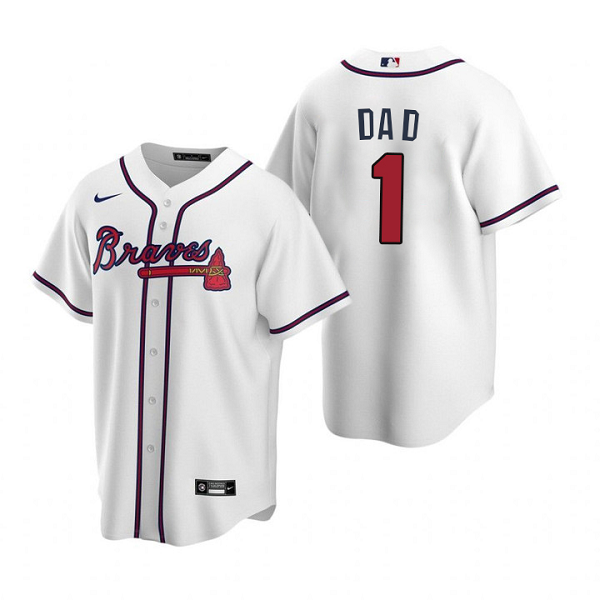 Men's Atlanta Braves Nike White Home #1 Dad MLB Jersey