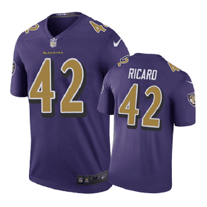 Men's Baltimore Ravens #42 Patrick Ricard Nike color rush Purple Jersey