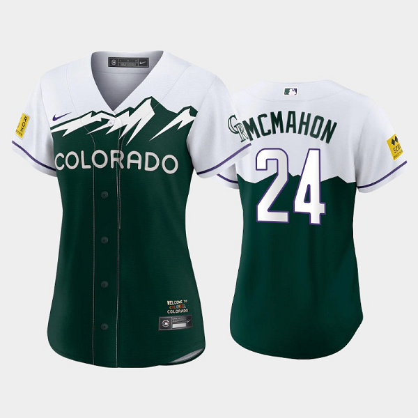 Women's #24 Ryan McMahon Colorado Rockies Replica Green 2022 City Connect MLB Jersey