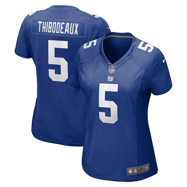 Women's New York Giants #5 Kayvon Thibodeaux Royal Nike 2022 NFL Draft First Round Pick Game Jersey