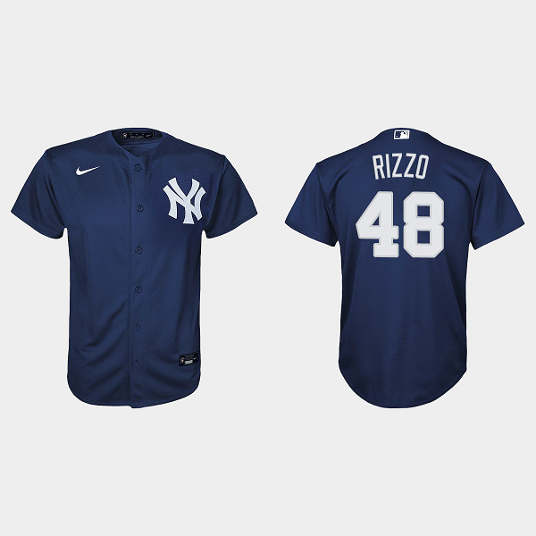 Youth New York Yankees #48 Anthony Rizzo Navy Cool Base Alternate Jersey