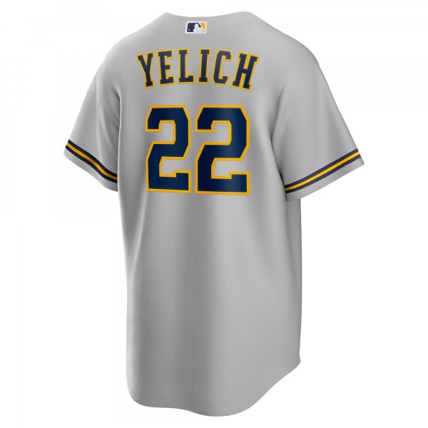 Men's Milwaukee Brewers Christian Yelich Nike Gray Alternate Replica Player Jersey