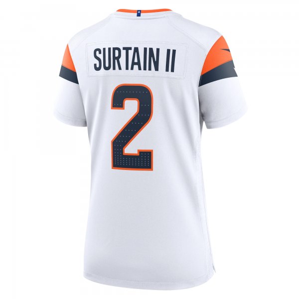 Women's Denver Broncos Patrick Surtain II Nike White Game Jersey