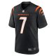 Men's Cincinnati Bengals Will Grier Nike  Black Team Game Jersey