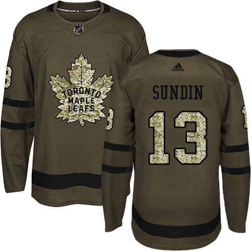 Adidas Toronto Maple Leafs #13 Mats Sundin Green Salute to Service Stitched NHL Jersey