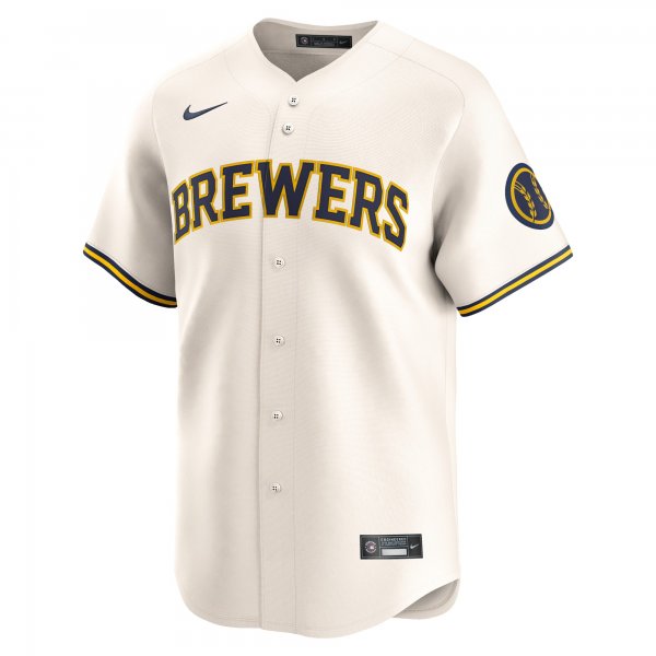 Men's Milwaukee Brewers  Nike Cream 2024 Jackie Robinson Day Home Limited Jersey