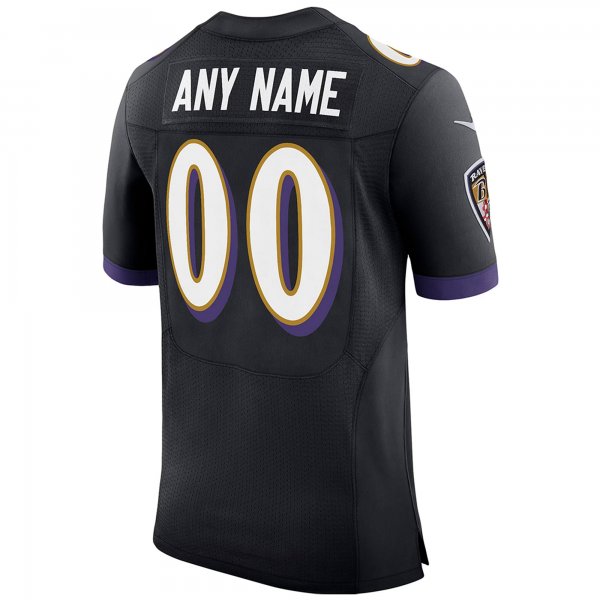 Men's Baltimore Ravens Nike Black Speed Machine Elite Custom Jersey