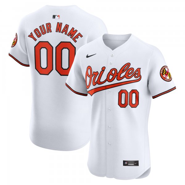 Men's Baltimore Orioles Nike White Home Elite Custom Jersey