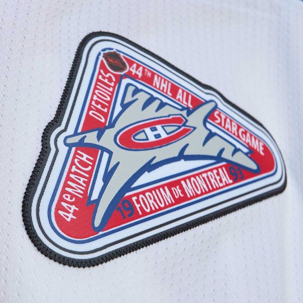 Men's Montreal Canadiens Patrick Roy Mitchell & Ness White  1992/93 Blue Line Player Jersey