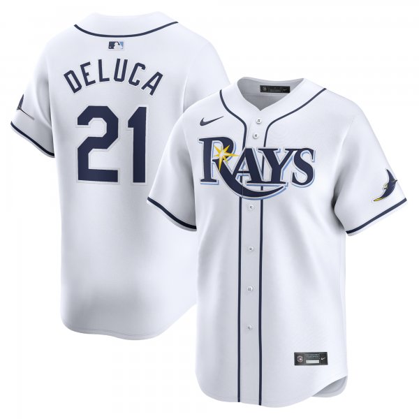 Men's Tampa Bay Rays Jonny DeLuca Nike White Home Limited Player Jersey